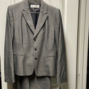 Grey pin striped suit